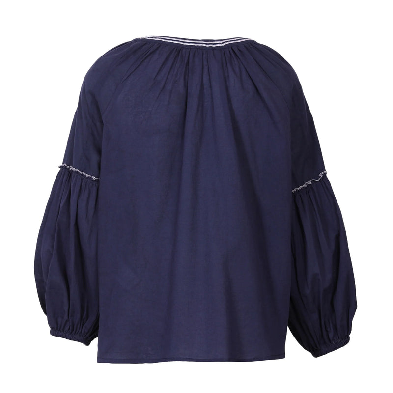 Elise Navy Blouse
