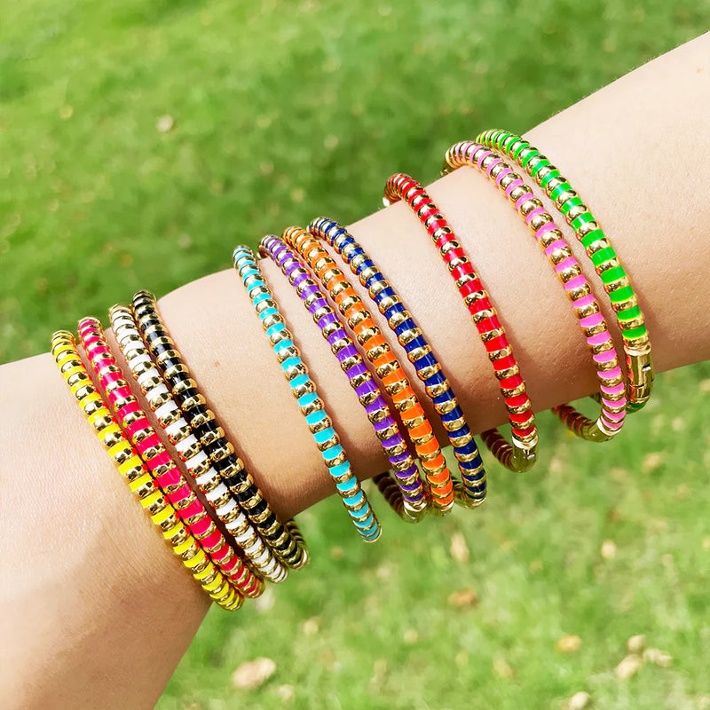 Enamel Stripe Bracelets