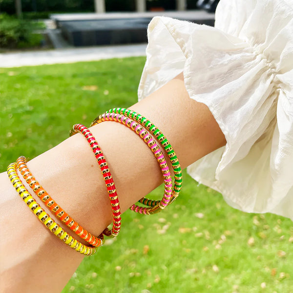 Enamel Stripe Bracelets