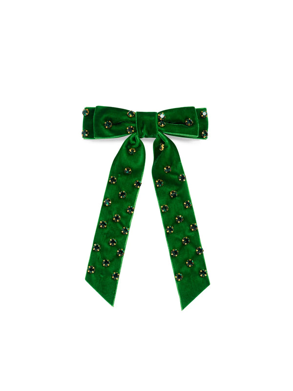 Shiraleah Velvet And Rhinestones Bow Clip