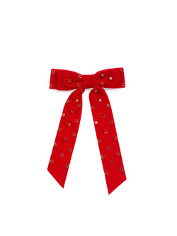 Shiraleah Velvet And Rhinestones Bow Clip