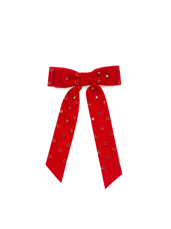 Shiraleah Velvet And Rhinestones Bow Clip