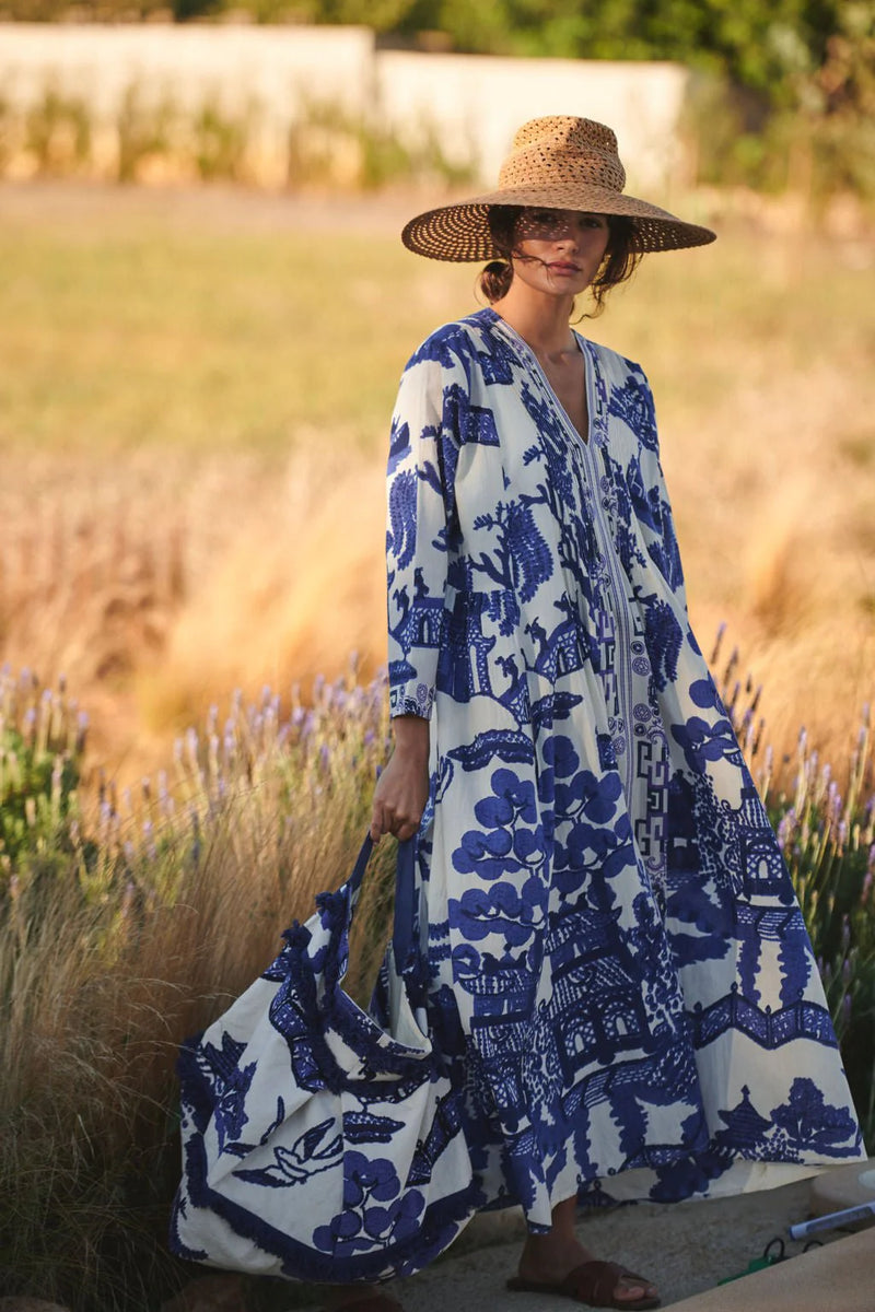 Giant Willow Blue Pinch Pleat Dress