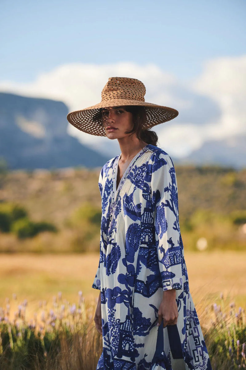 Giant Willow Blue Pinch Pleat Dress