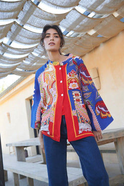 Carnival Cobalt Linen Summer Jacket