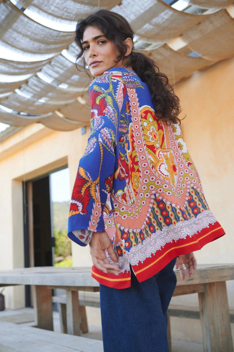 Carnival Cobalt Linen Summer Jacket