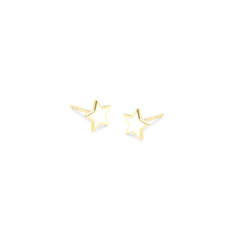 Sterling Silver Gold Vermeil Enamel Star Studs - Blue and White