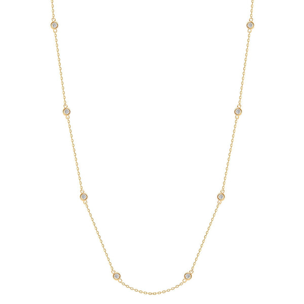 Sterling Silver Gold Vermeil CZ Tiffany Inspired by the Yard Necklace