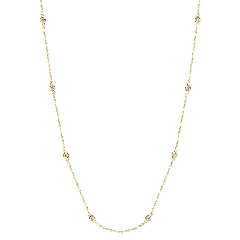 Sterling Silver Gold Vermeil CZ Tiffany Inspired by the Yard Necklace