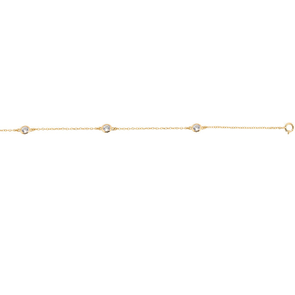 Sterling Silver Gold Vermeil CZ Tiffany Inspired by the Yard Necklace
