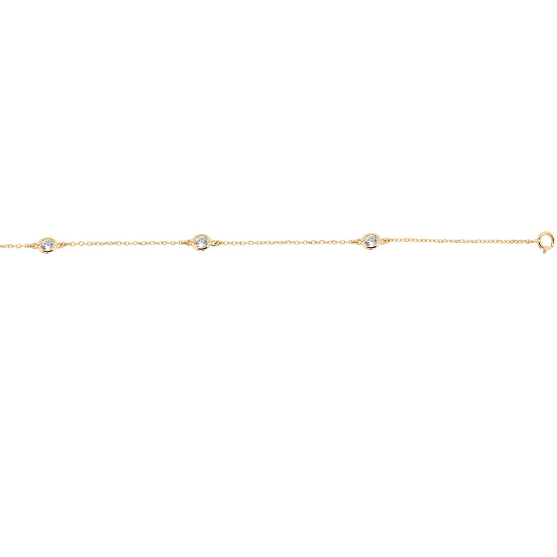 Sterling Silver Gold Vermeil CZ Tiffany Inspired by the Yard Necklace