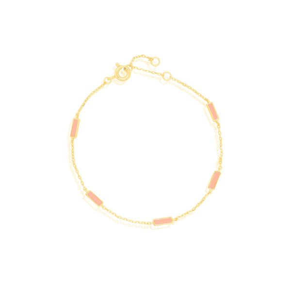 Sterling Silver Gold Vermeil Enamel Station Bracelet