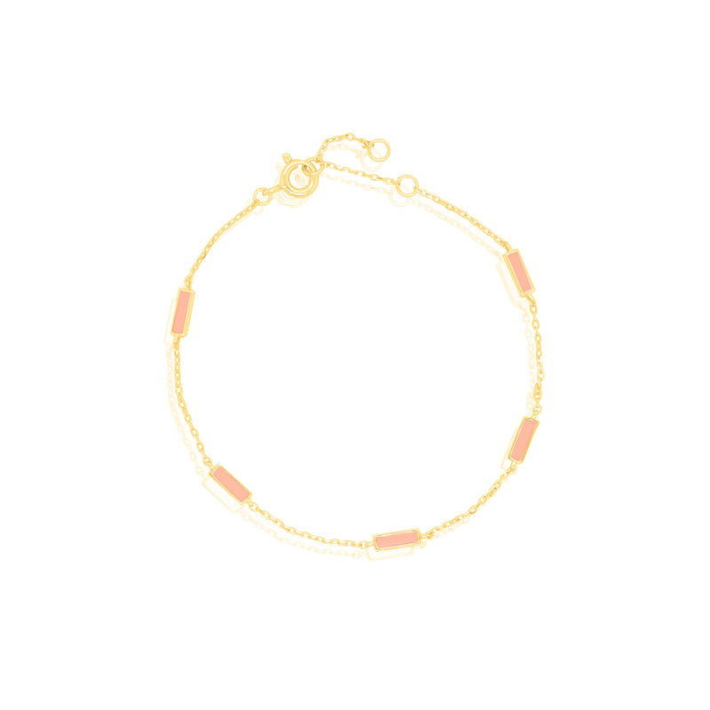 Sterling Silver Gold Vermeil Enamel Station Bracelet