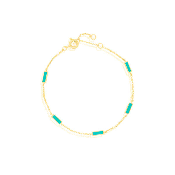 Sterling Silver Gold Vermeil Enamel Station Bracelet