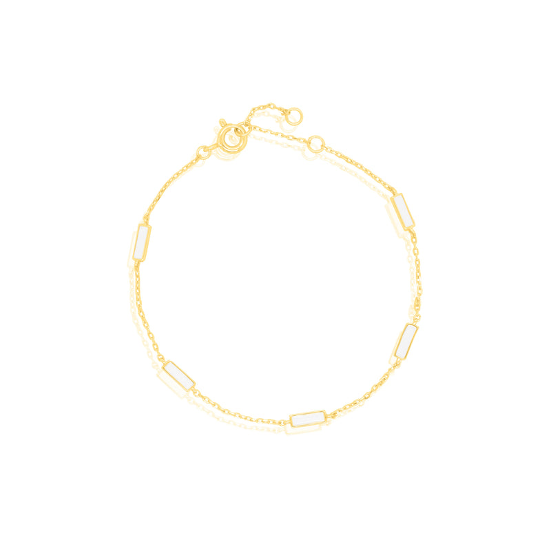 Sterling Silver Gold Vermeil Enamel Station Bracelet