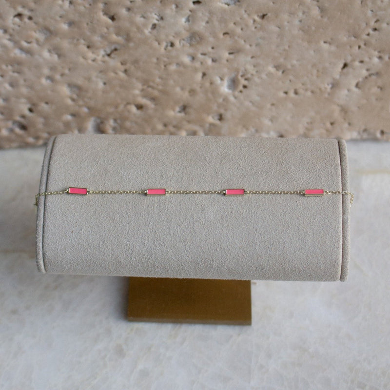 Sterling Silver Gold Vermeil Enamel Station Bracelet