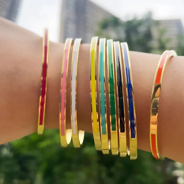 India Enamel Stripe Bracelet