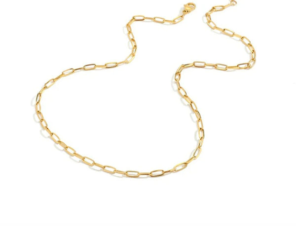 Gold Paperclip Chain Necklace