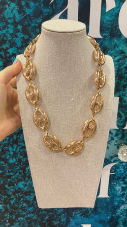 Anchor Puff Bracelet and Necklace set