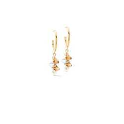 Dancing Crystals earrings gold-beige