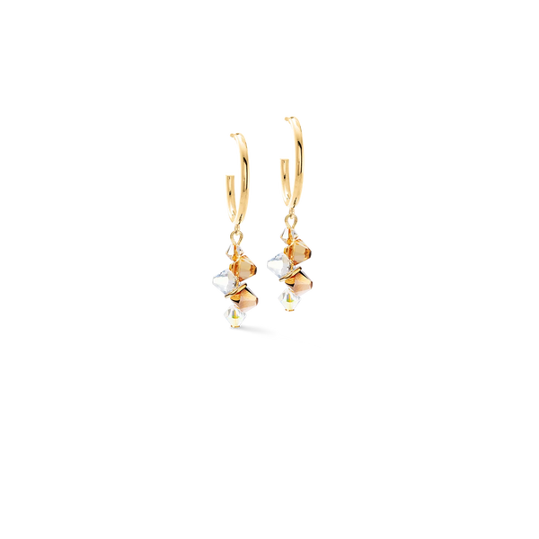 Dancing Crystals earrings gold-beige