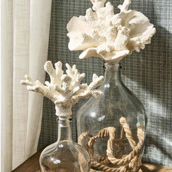 Glass Bottle Jars with Coral Stopper - 3 Sizes