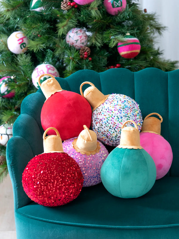 Shiraleah Assorted Set of 6 Merry Bauble Small Pillows, sold separately