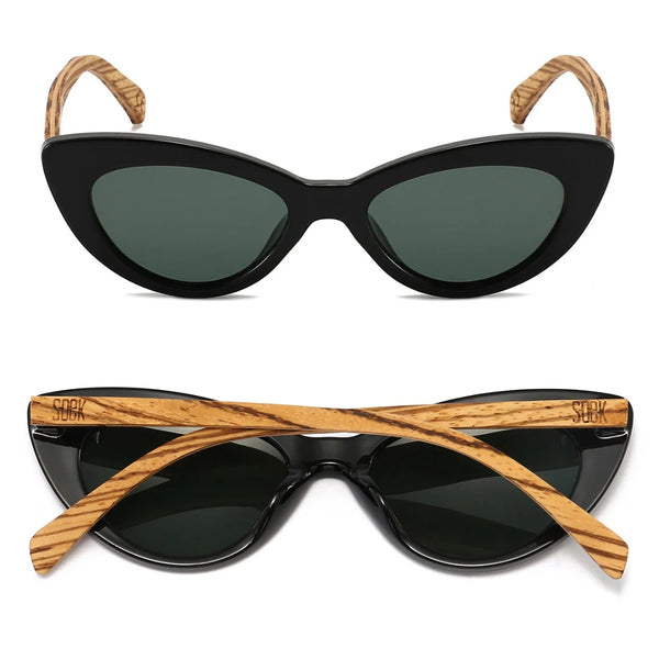 SAVANNAH MIDNIGHT Black Gradient Lens l Walnut Arms