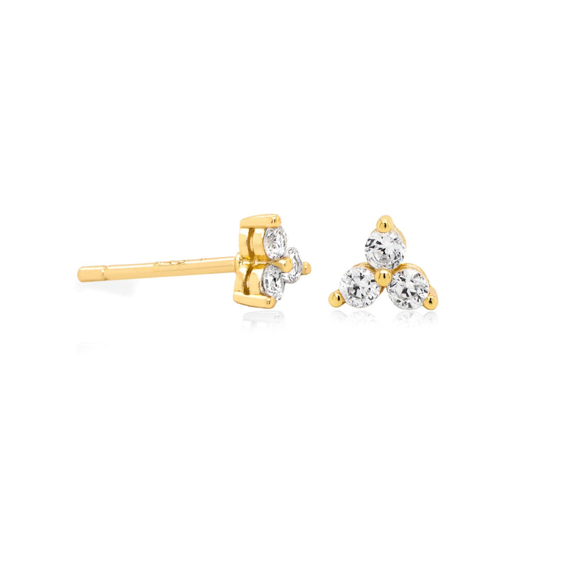 Sterling Silver CZ Cluster Prong Stud