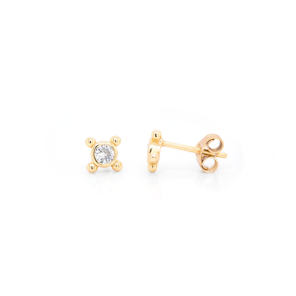 Sterling Silver CZ Gizmo Star Studs