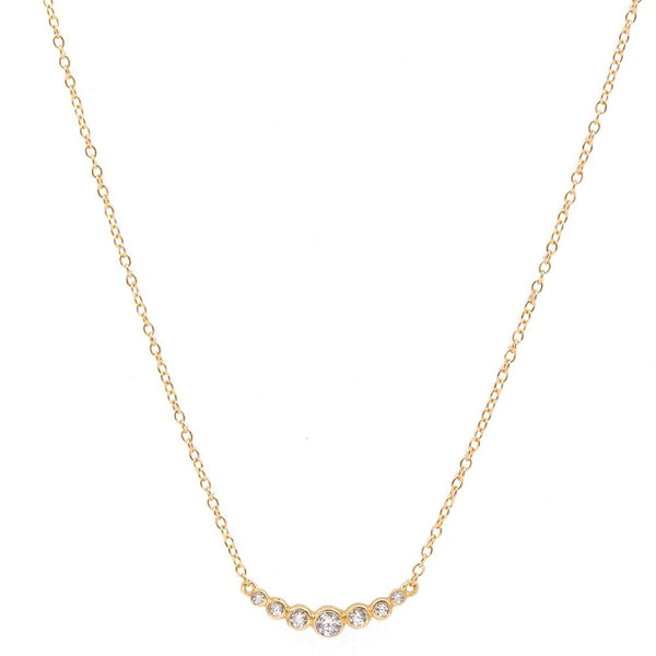 Sterling Silver CZ Bezel Necklace