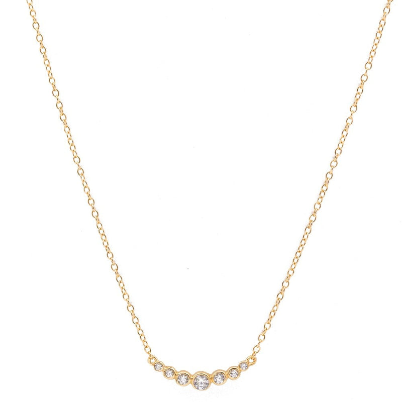 Sterling Silver CZ Bezel Necklace