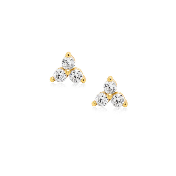 Sterling Silver CZ Cluster Prong Stud