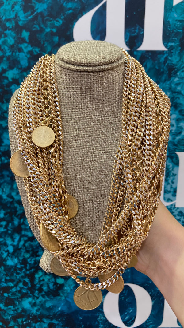 Gold coin necklace