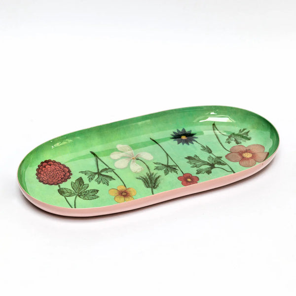 Festival of Flowers Oval Enamel Tray