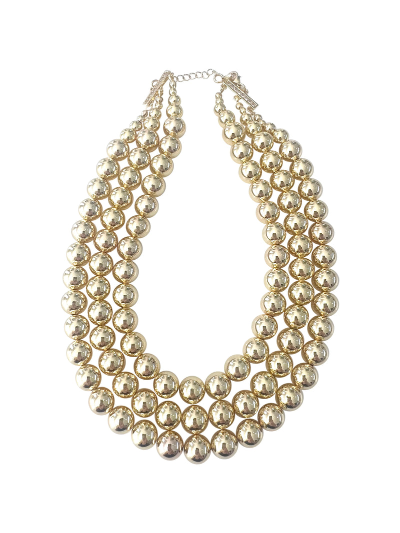 Collette  Tri Strand Pearl Necklace