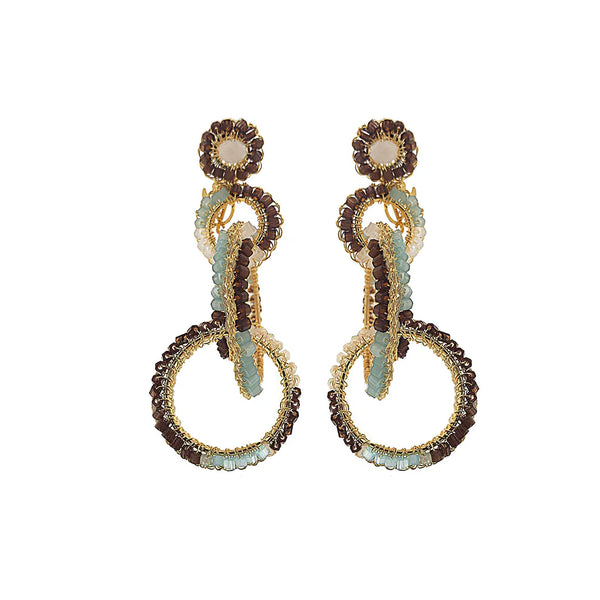 Blue & Brown Mix Grace Handmade Earrings