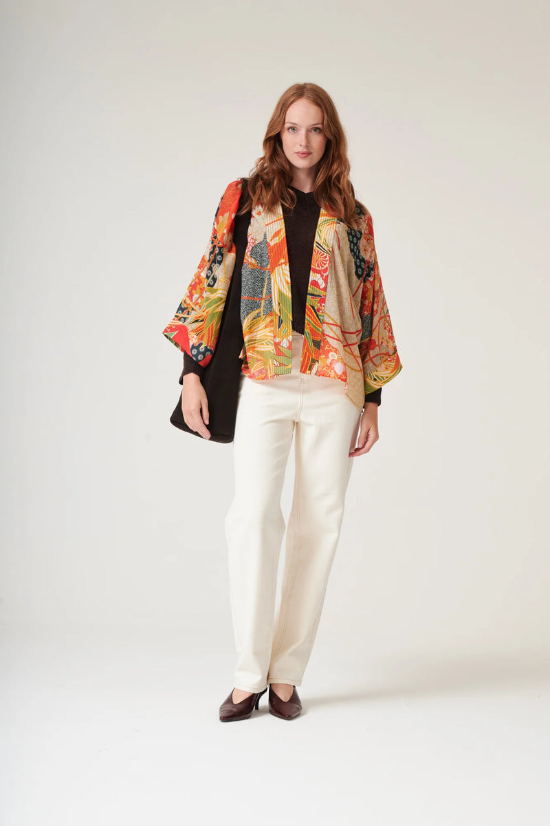 Fans Scarlet Short Kimono