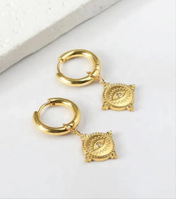 Boho Mini Pendant Huggie Earrings