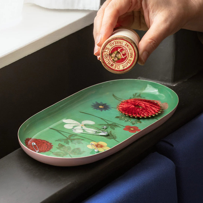 Festival of Flowers Oval Enamel Tray