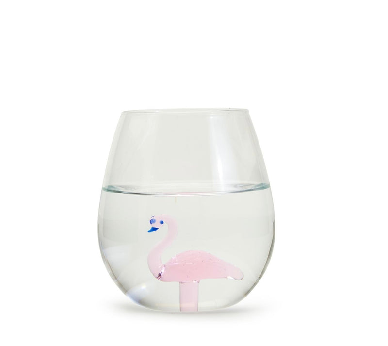 Flamingo Stemless Wine Glass