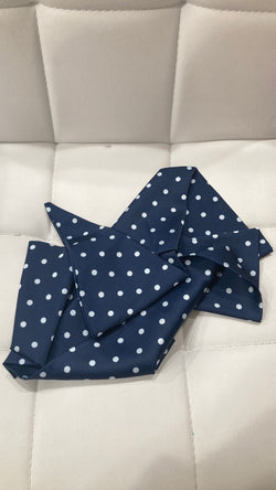 Blue with White Polka Dot Scarf