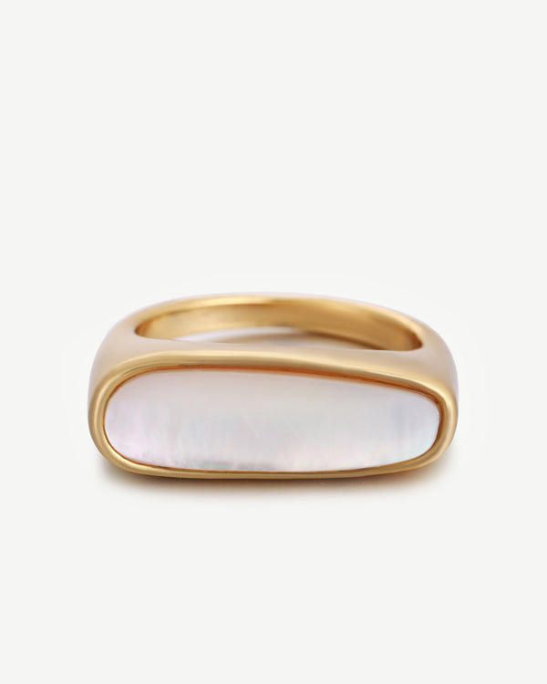 Asymmetric Mother of Pearl Inlay Ring