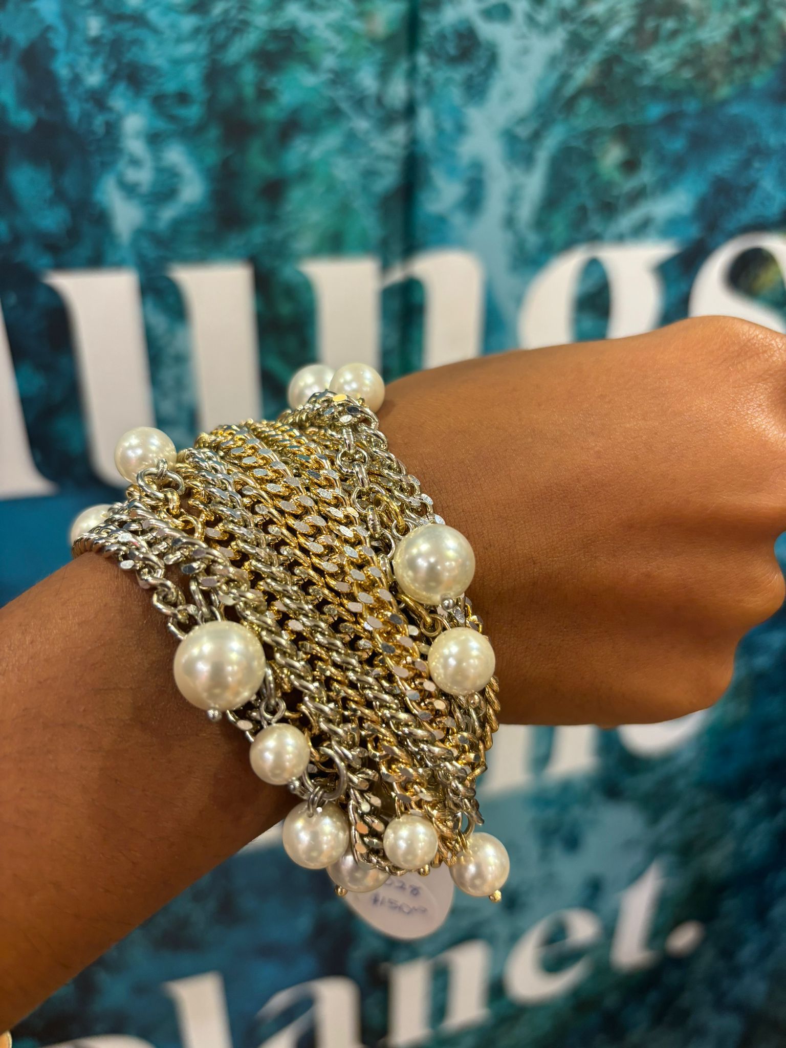 ブレスレット The mixed pearl bracelet MixedMetalPearlbracelet.jpg?v=