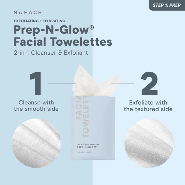 Prep-N-Glow® Exfoliating & Hydrating Facial Wipes