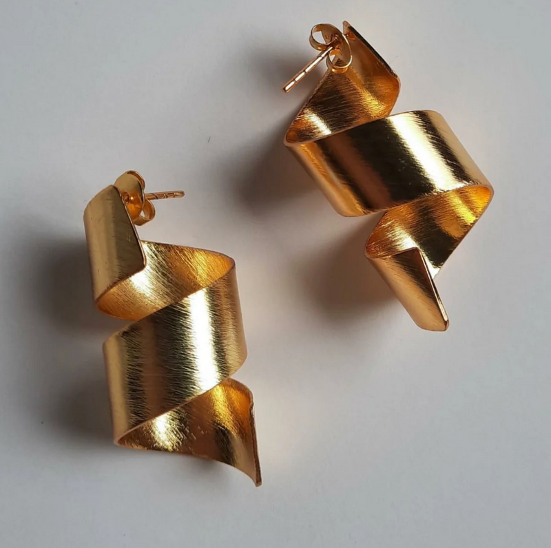 Fusilli  Gold Earrings