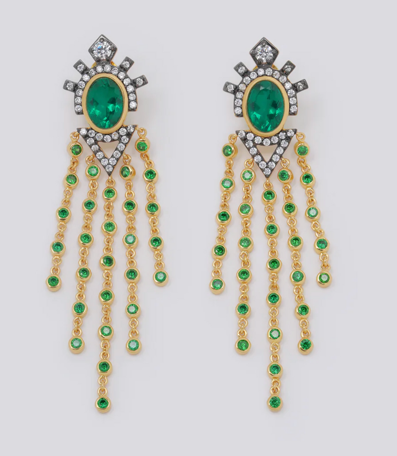 Empress Emerald Tassel Earring