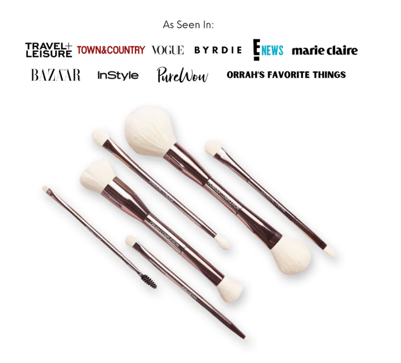 Sustainable Luxury Makeup Brush Set, Dual-Ended