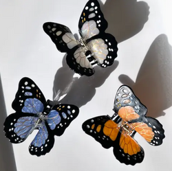 Hand-Painted Monarch Butterfly Claw Hair Clip | Eco-Friendly