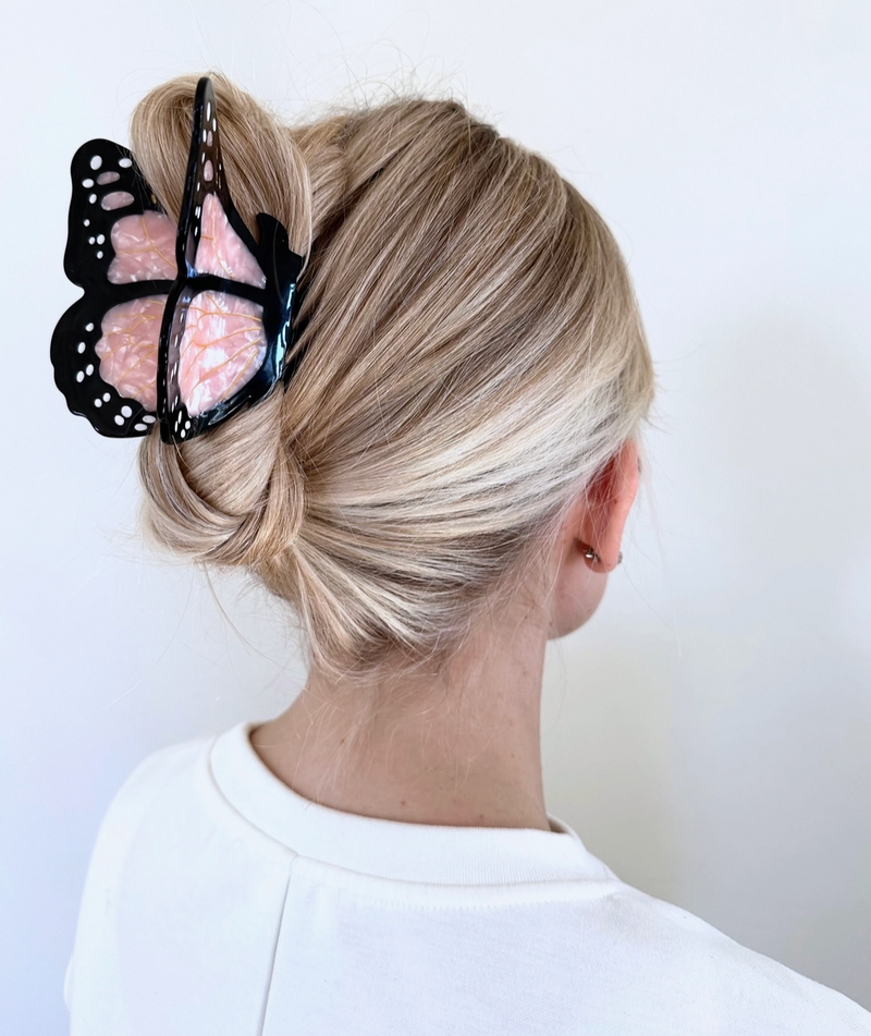 Hand-Painted Monarch Butterfly Claw Hair Clip | Eco-Friendly